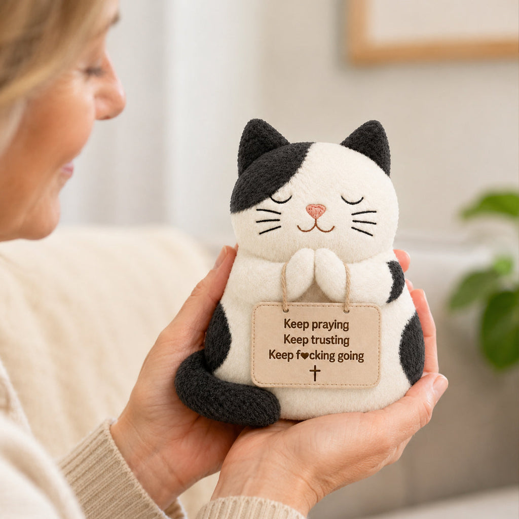 Keep Going Sleepy Prayer Cat