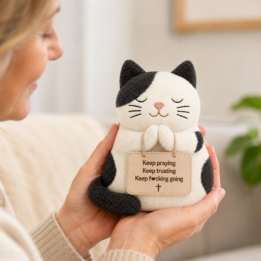 Keep Going Sleepy Prayer Cat