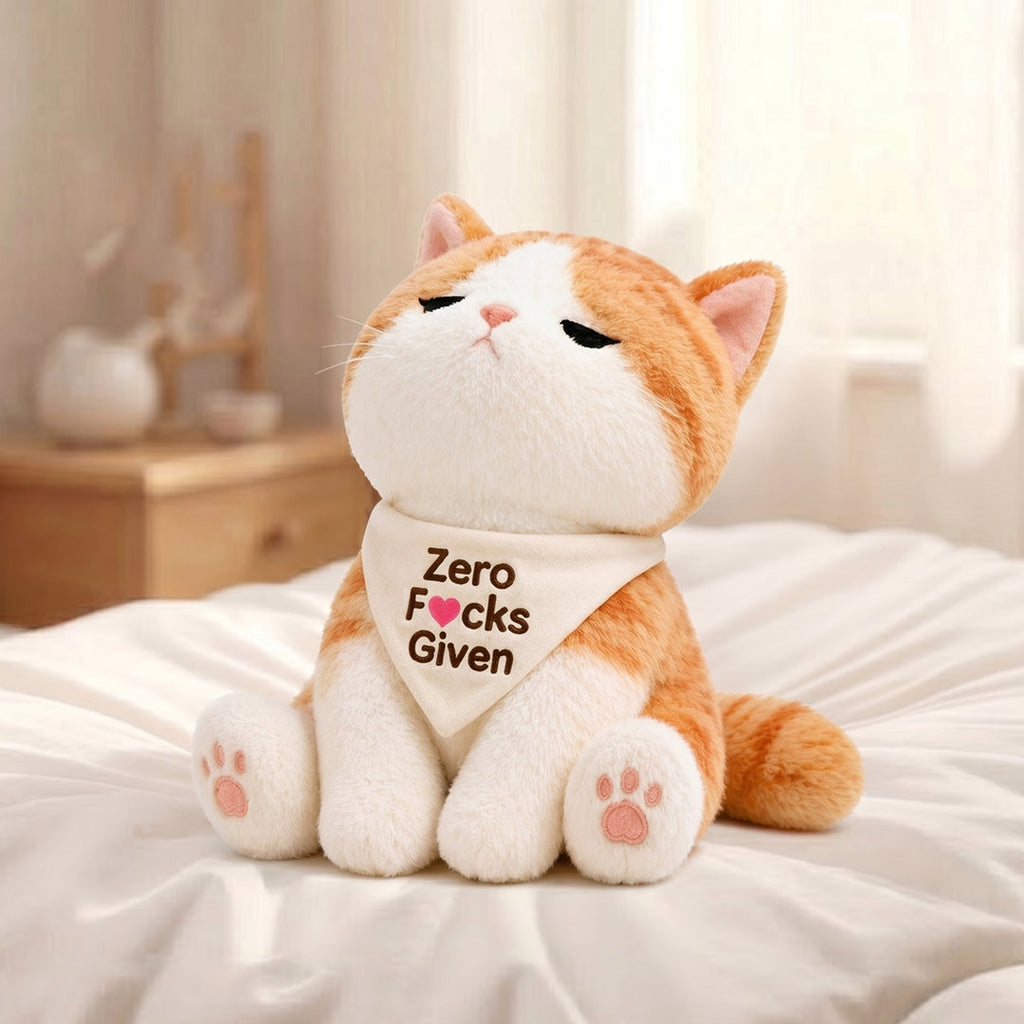 Sassy Orange Cat Emotional Support Plush