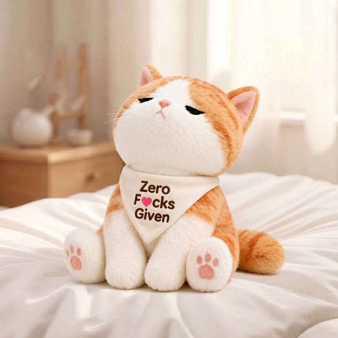 Sassy Orange Cat Emotional Support Plush