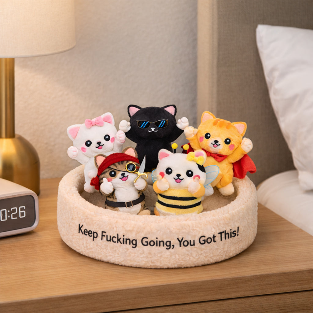 You Got This Emotional Support Cat Plush Set