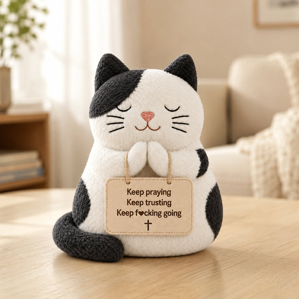 Keep Going Sleepy Prayer Cat