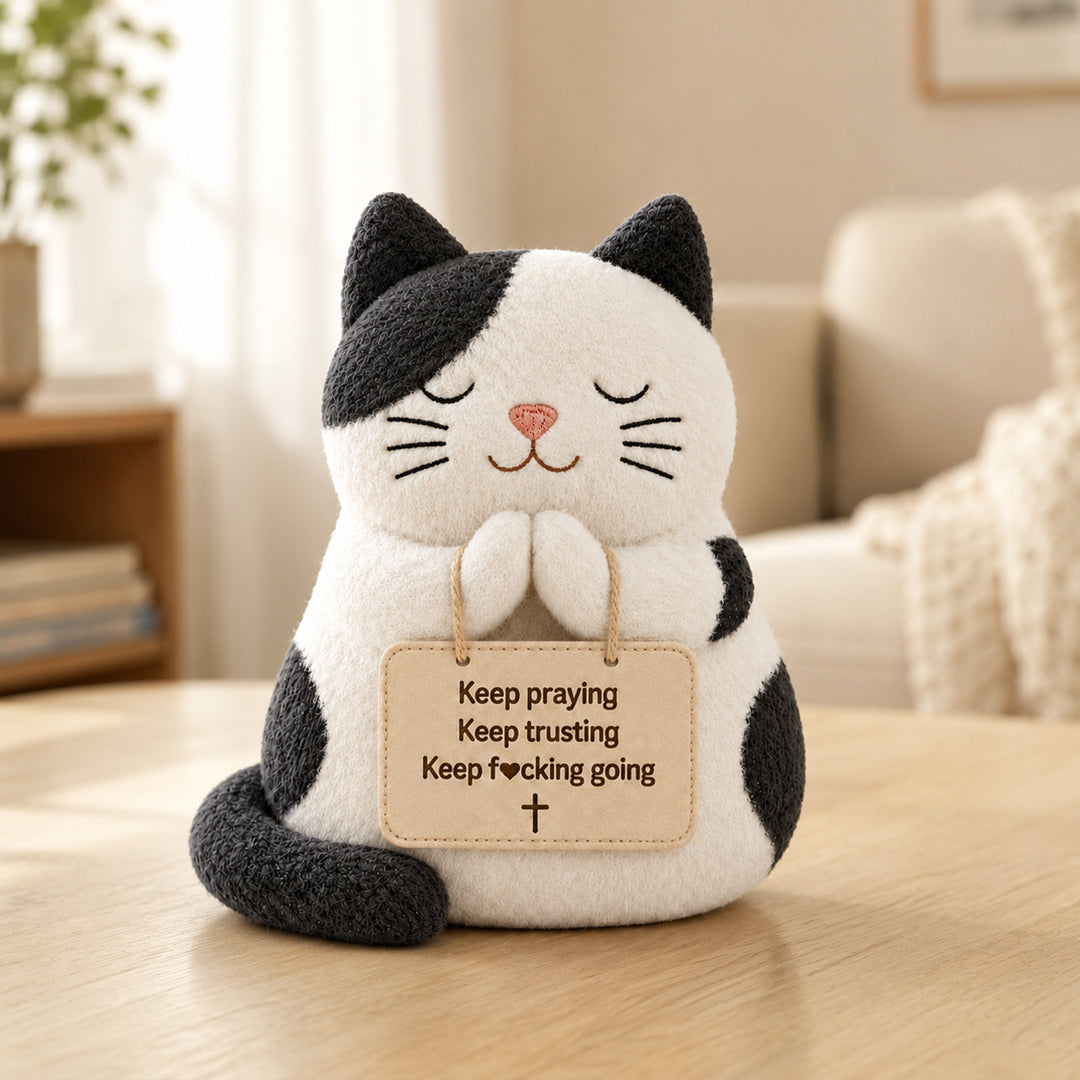 Keep Going Sleepy Prayer Cat