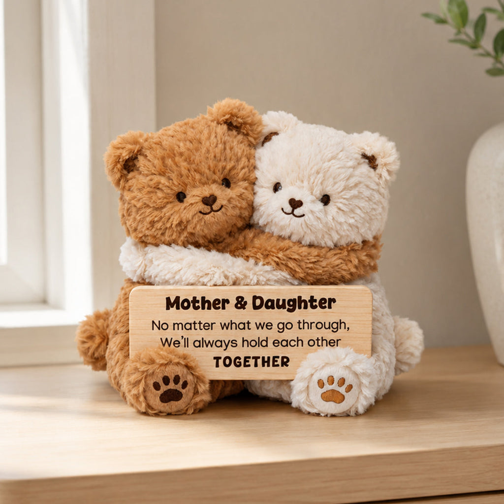 Mother & Daughter Hugging Bear Plushies