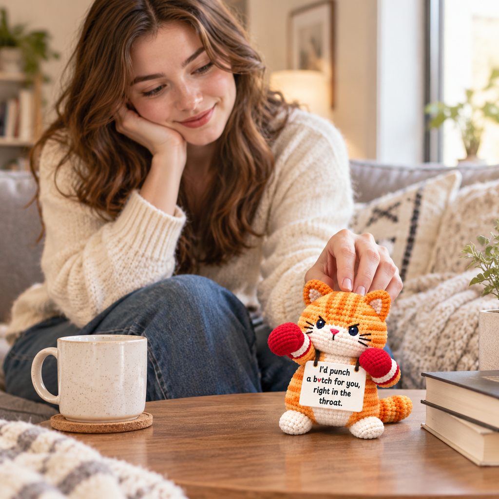 I'd Punch a B❤️tch For You Orange Cat – Handmade Bestie Gift