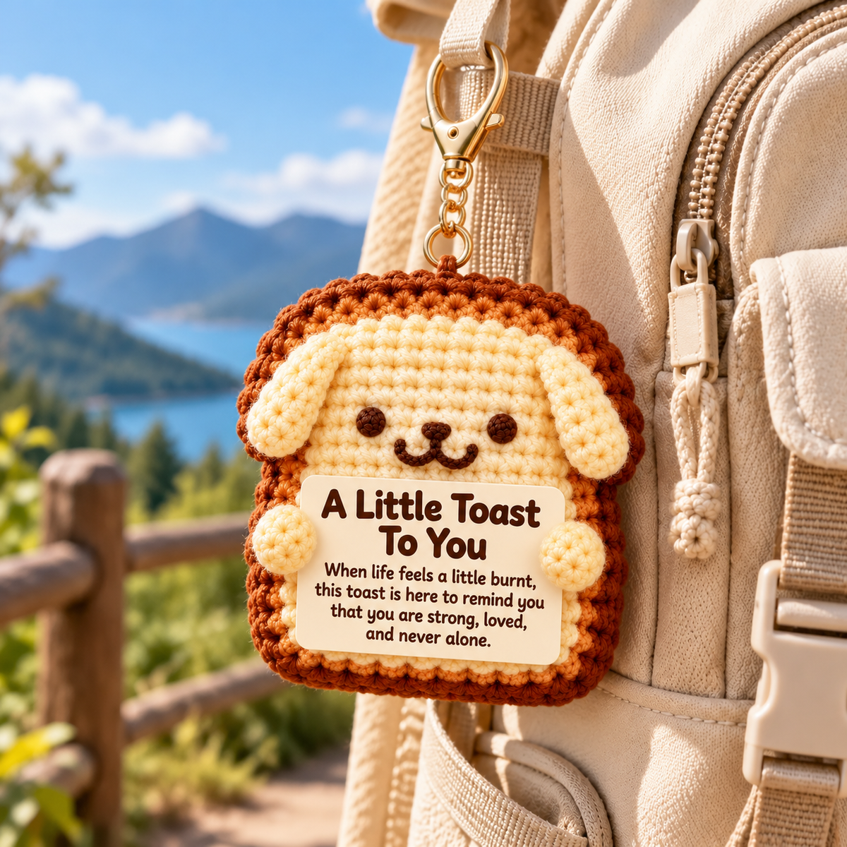A Little Toast To You Crochet Dog – Handmade Encouragement Gift