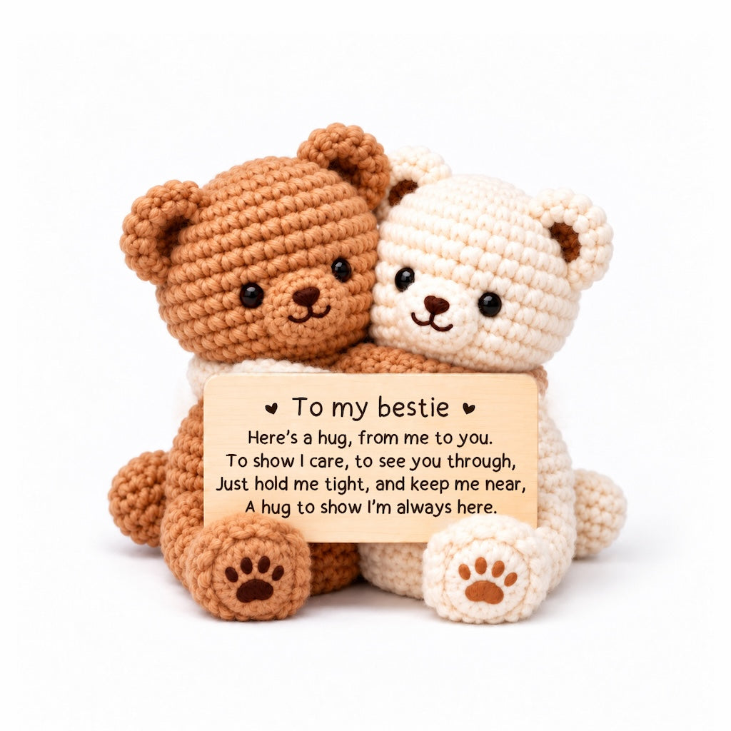 To My Bestie Hugging Crochet Bear – Handmade Friendship Gift