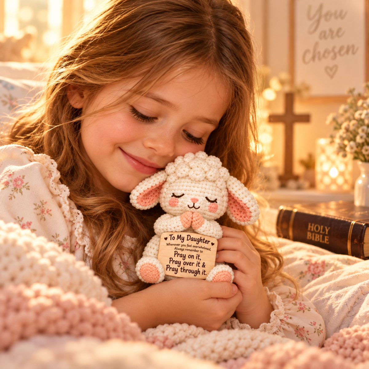 To My Daughter Pray Through It Crochet Sheep