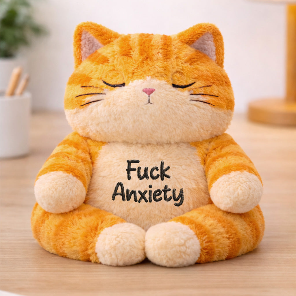 F♥︎ck Anxiety Namaste Cat Plush
