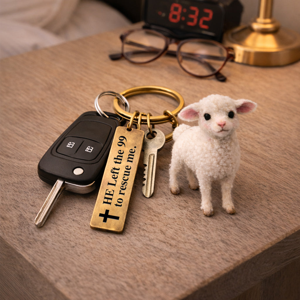HE Left The 99 to Rescue Me Plush Sheep Keychain