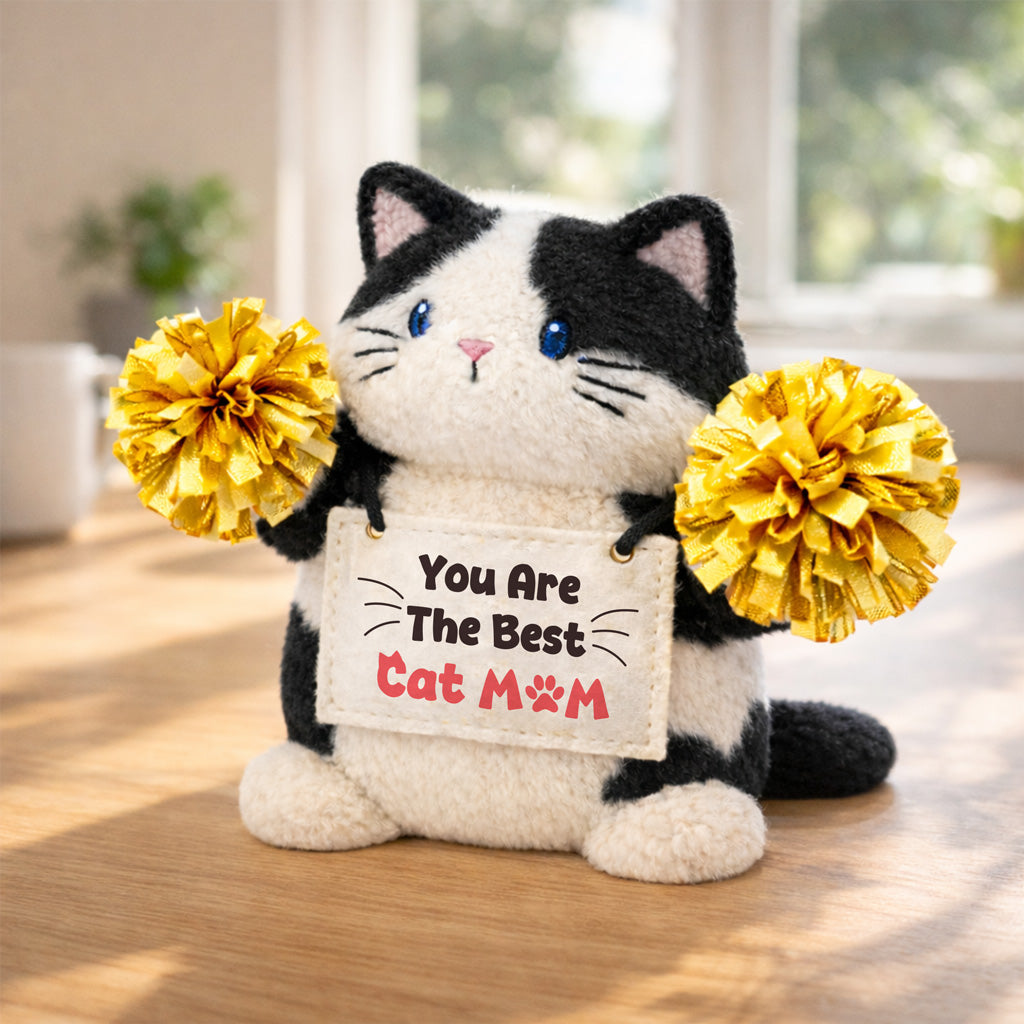 The Best Cat Mom Cheer Up Kitty Plush