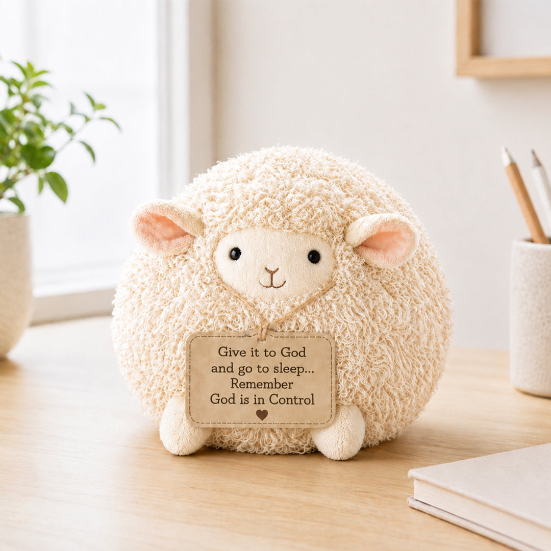 God is in Control Sphere-Shaped Sheep Plush