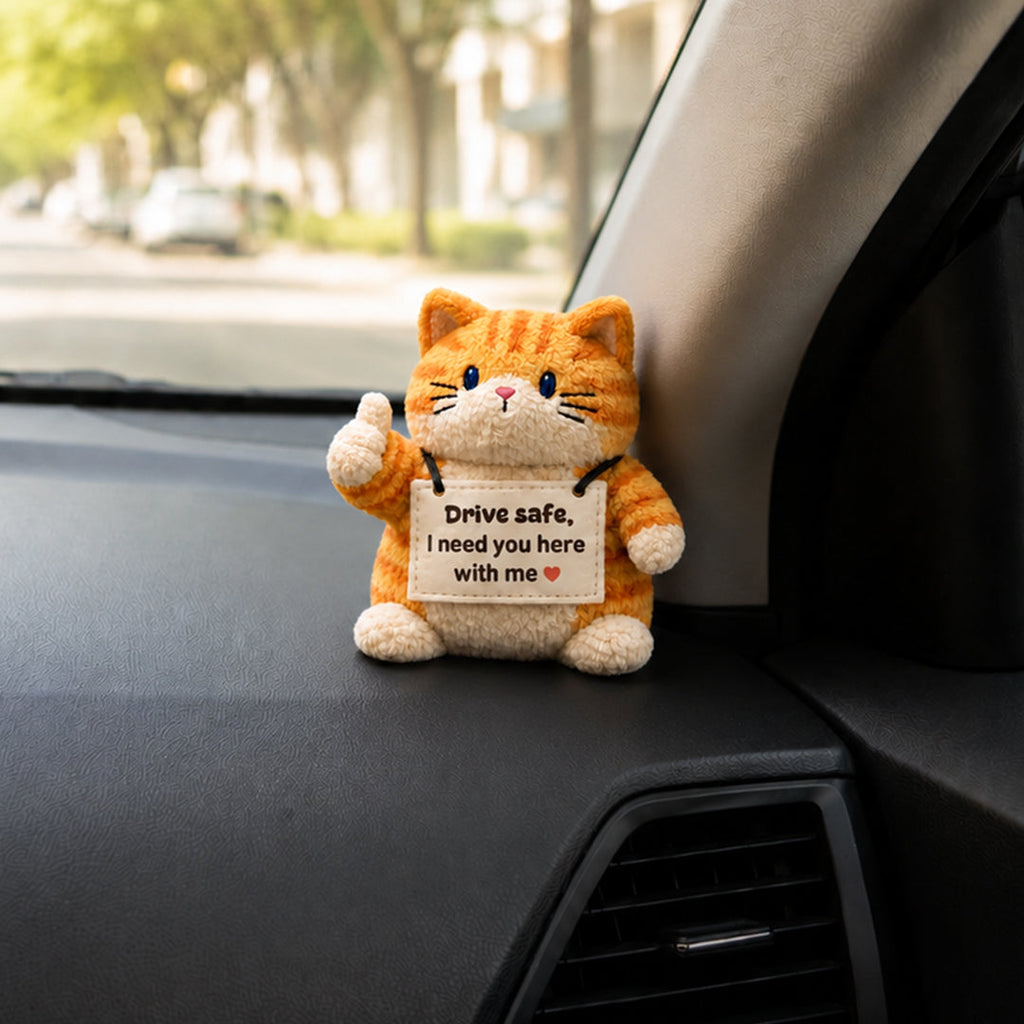 Drive Safe Reminder Cat Plush