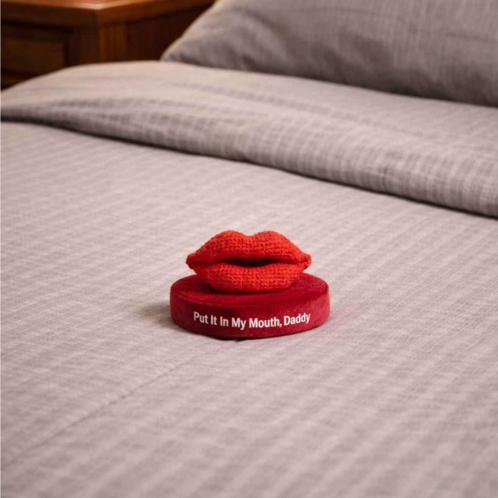 Put It In My Mouth Red Lips Crochet Toy