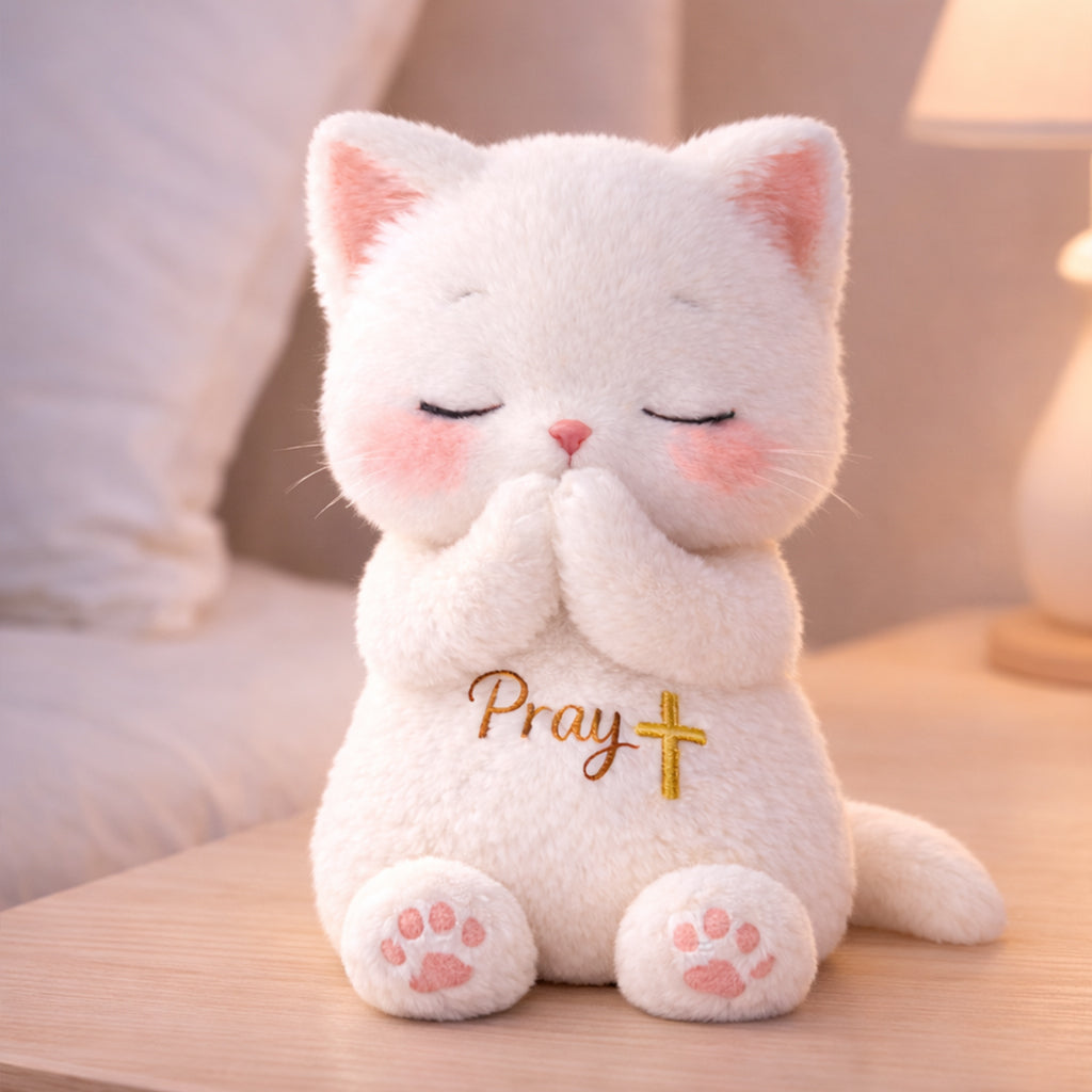 Dear Daughter Never Quit White Kitten Plush