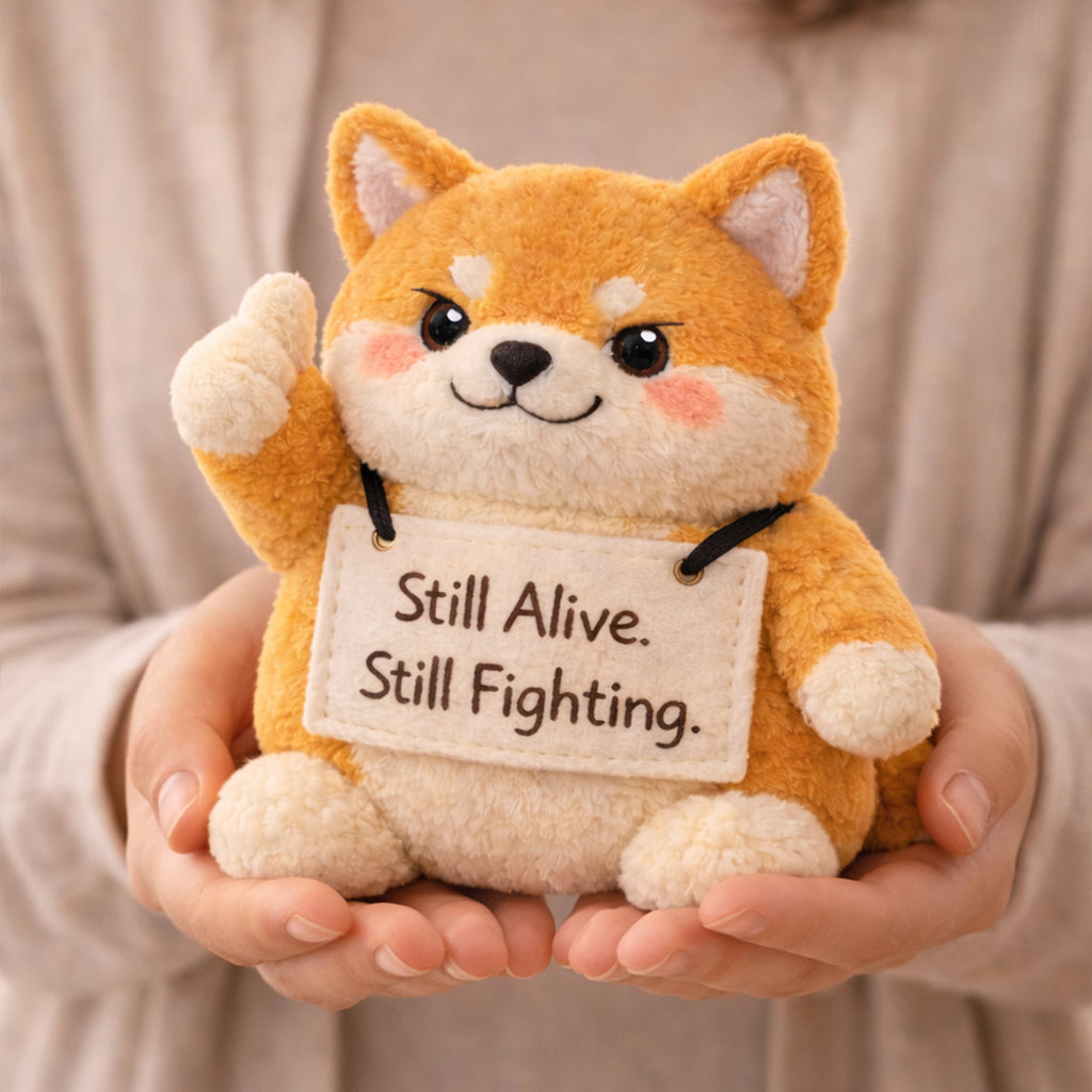 Still Alive Still Fighting Emotional Support Shiba Inu Plush