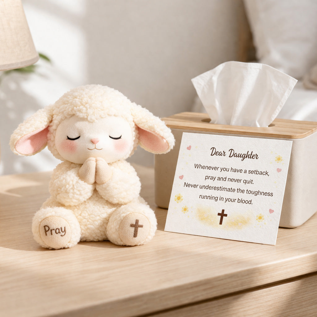 Dear Daughter Never Quit Plushie Sheep Toy