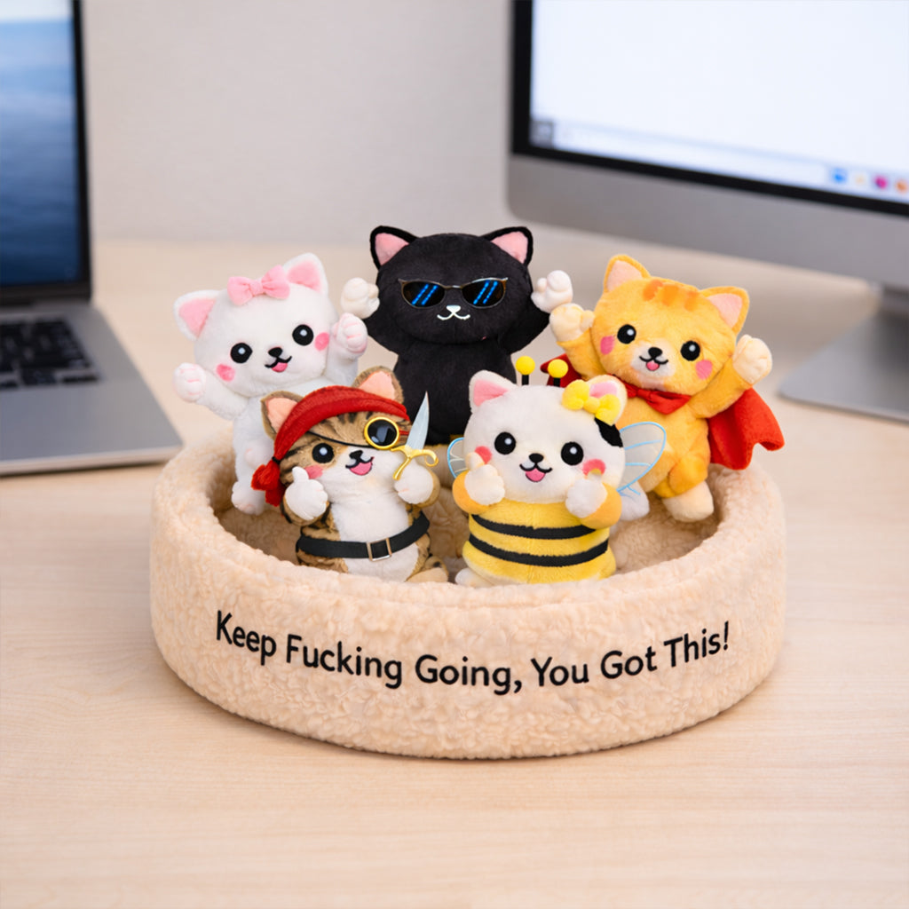 You Got This Emotional Support Cat Plush Set