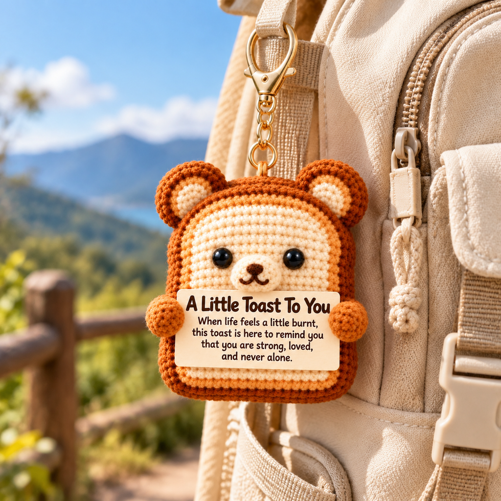 A Little Toast To You Crochet Bear – Handmade Encouragement Gift