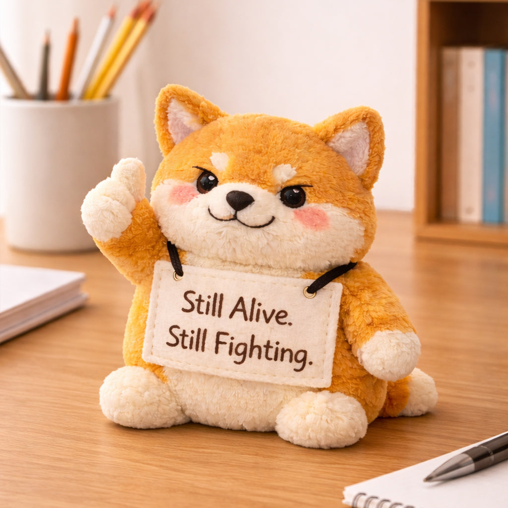 Still Alive Still Fighting Emotional Support Shiba Inu Plush