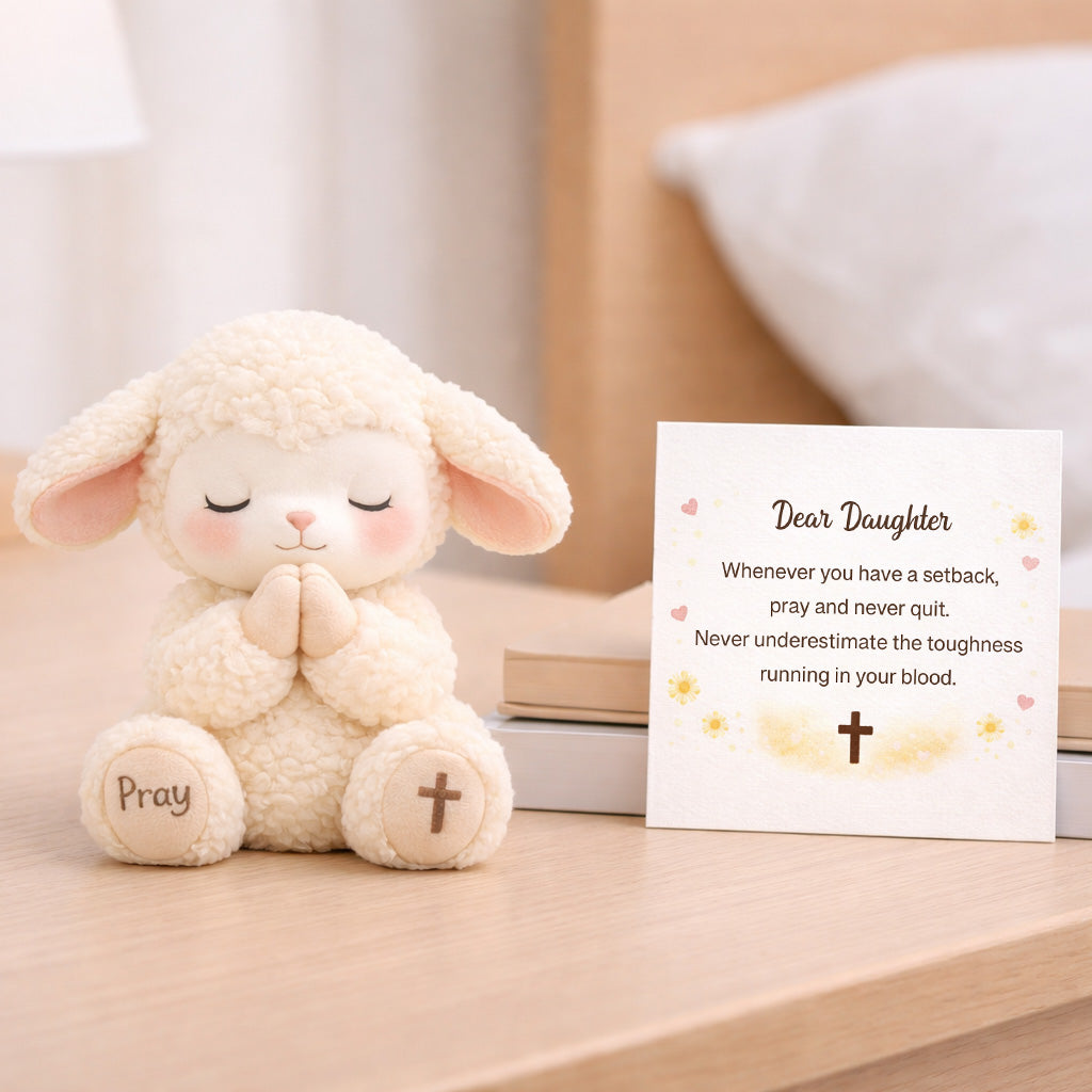Dear Daughter Never Quit Plushie Sheep Toy