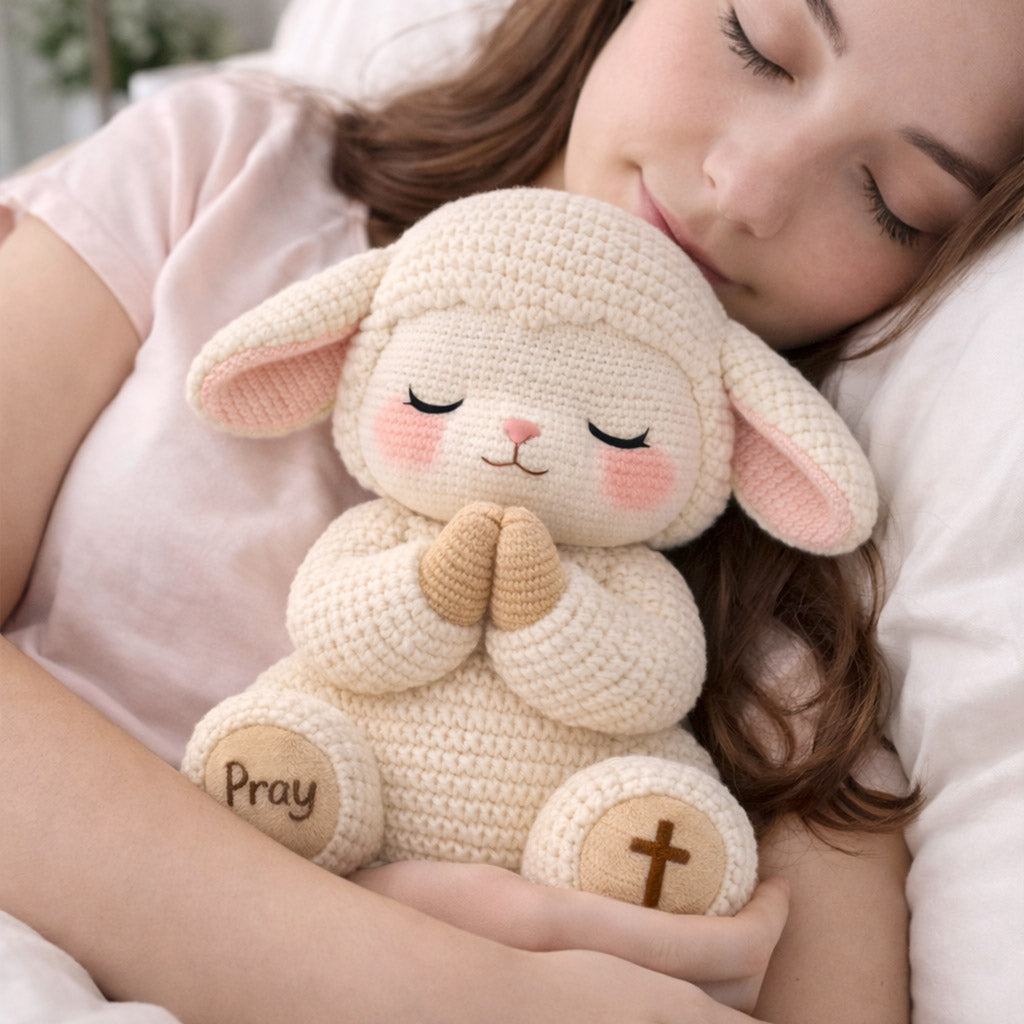 Give It To God And Go To Sleep Crochet Sheep Toy