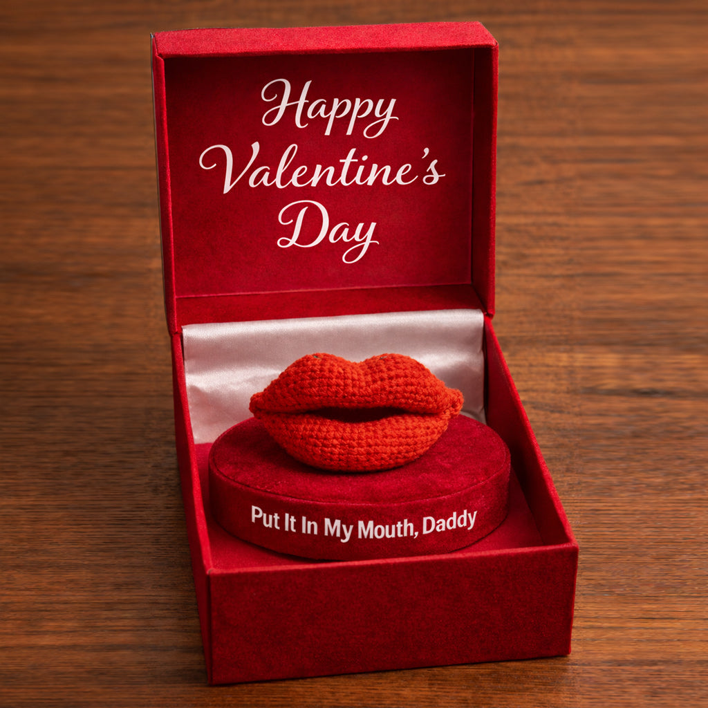 Put It In My Mouth Red Lips Crochet Toy