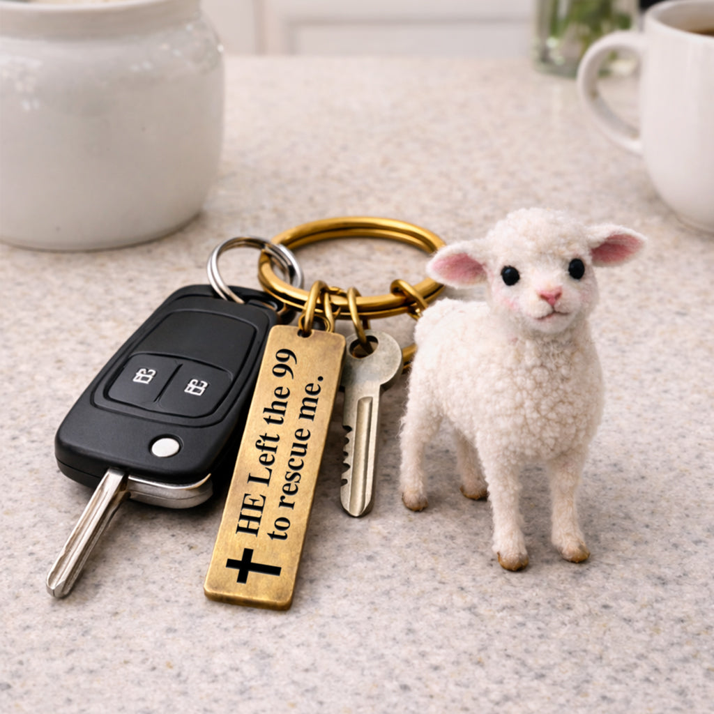 HE Left The 99 to Rescue Me Plush Sheep Keychain