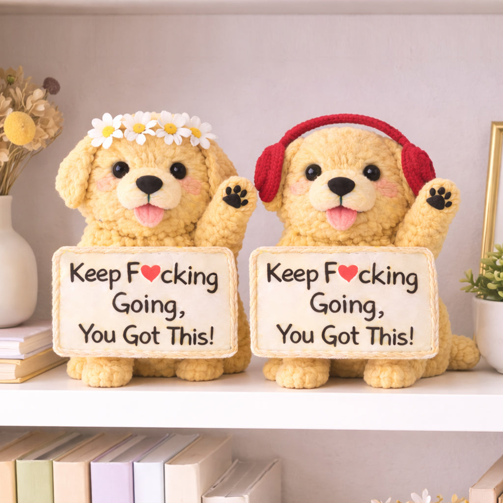 Keep F♥︎cking Going Emotional Support Golden Retriever Plush