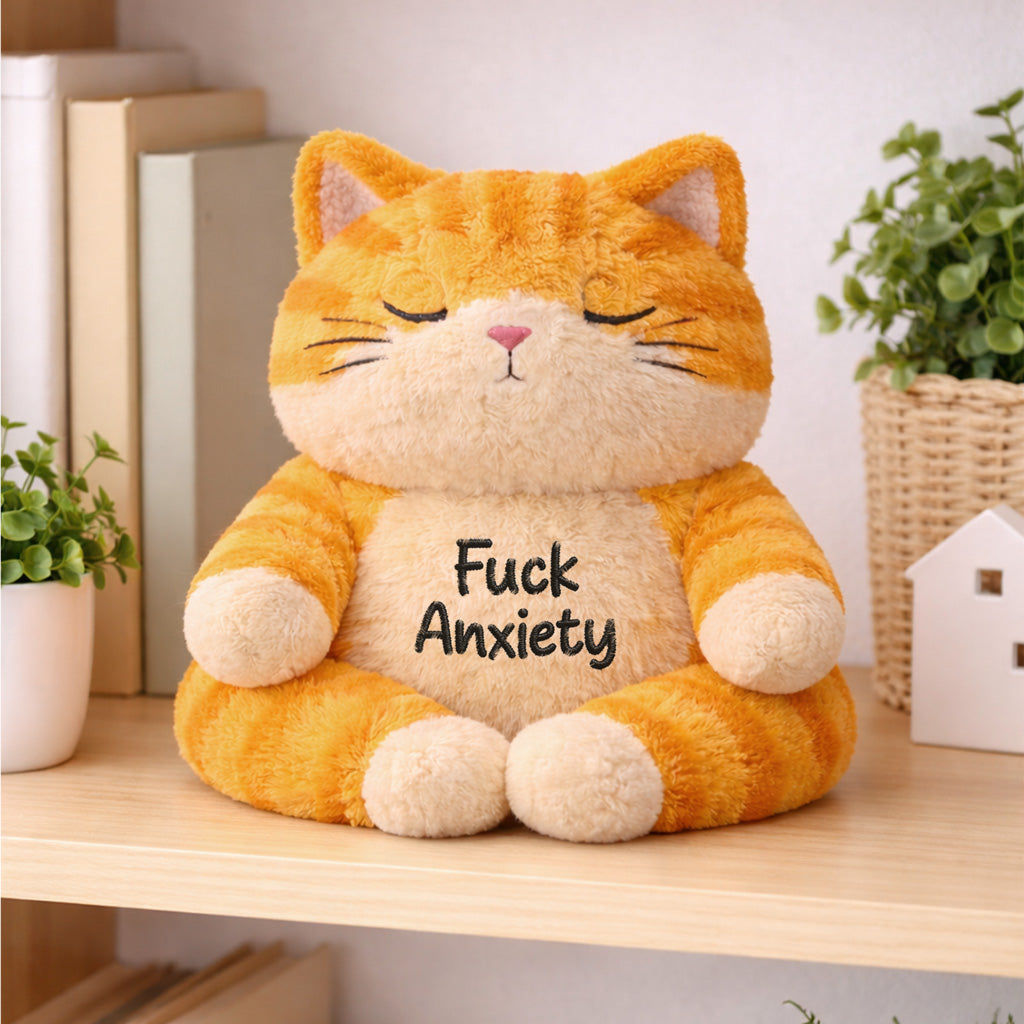 F♥︎ck Anxiety Namaste Cat Plush