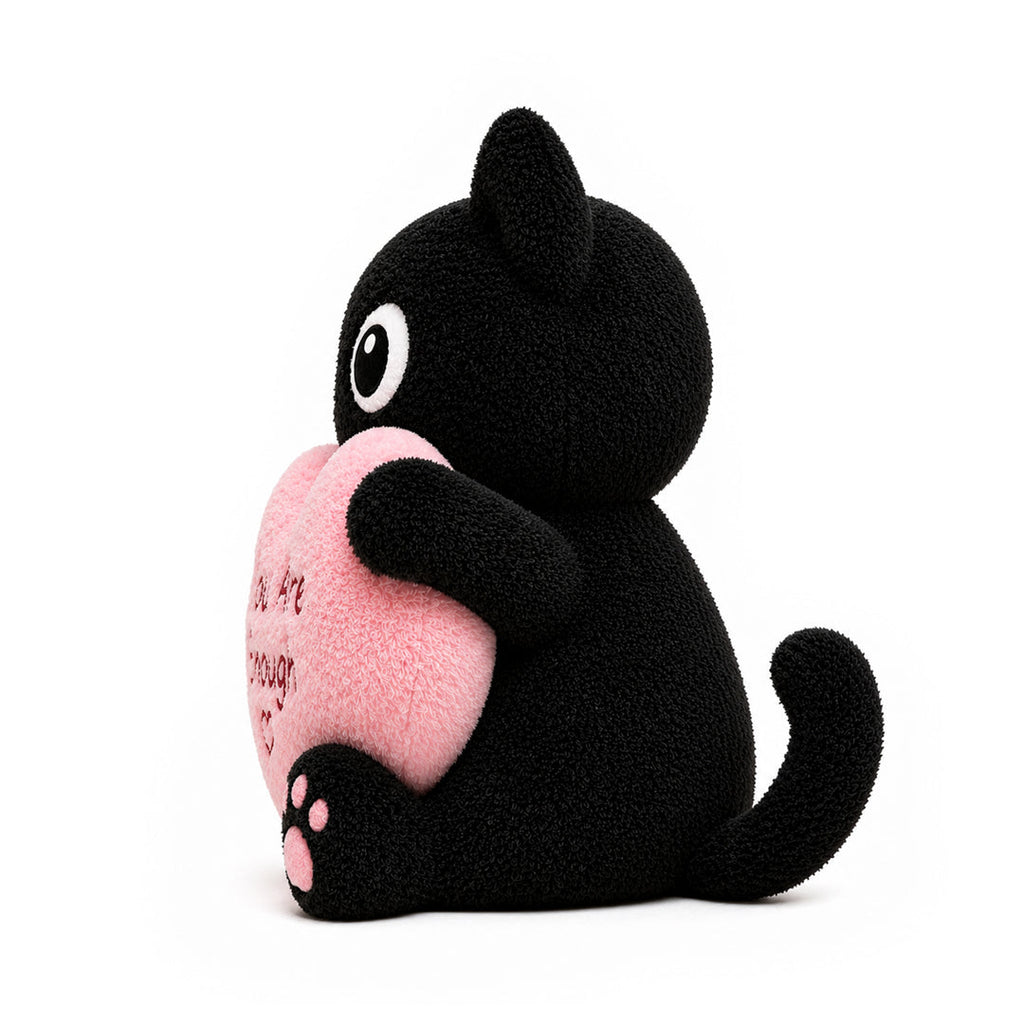 You Are Enough Emotional Support Black Kitty Plush