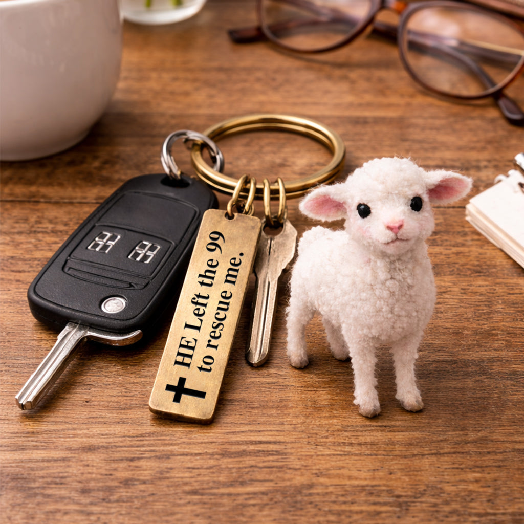HE Left The 99 to Rescue Me Plush Sheep Keychain
