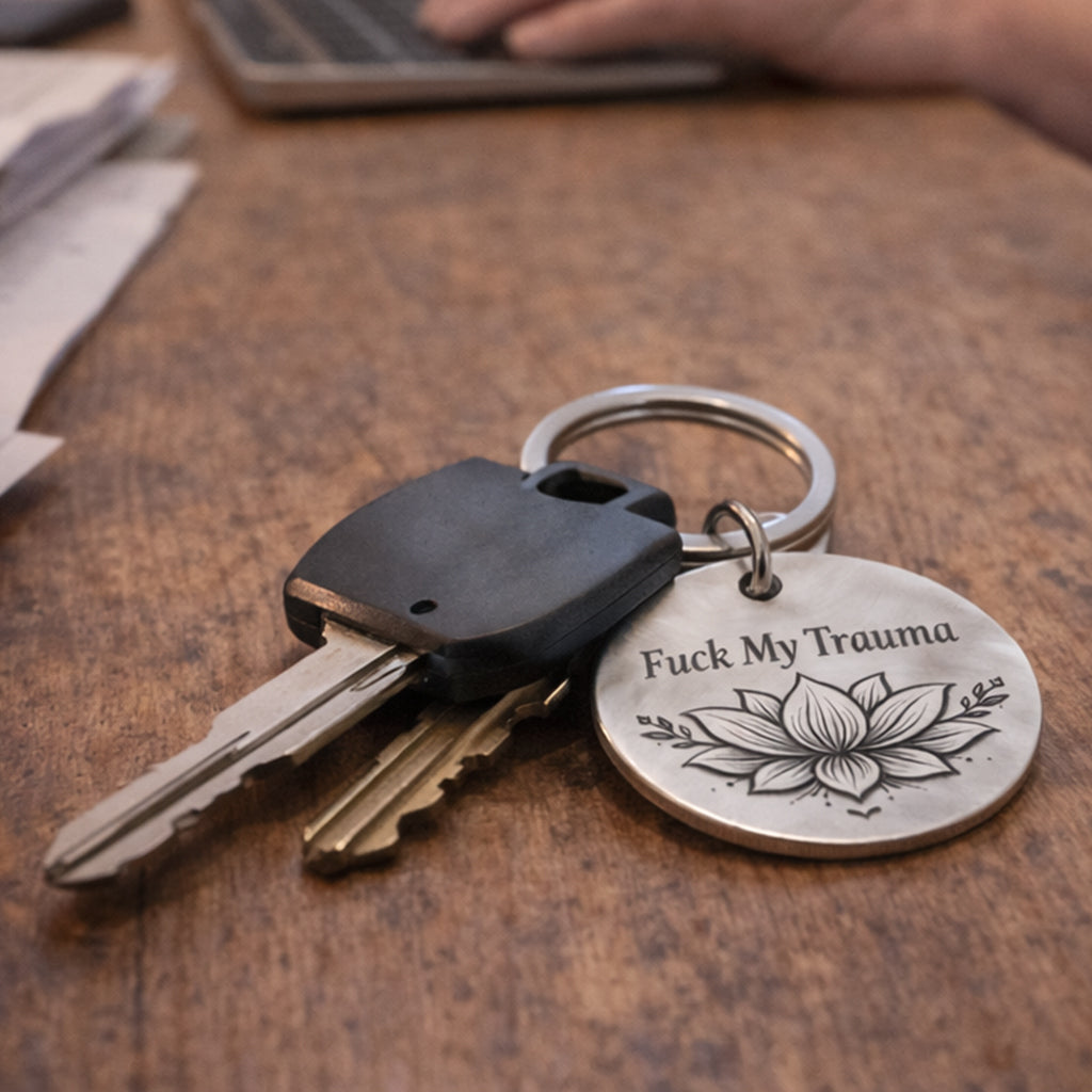 F♥︎ck My Trauma Lotus Keychain