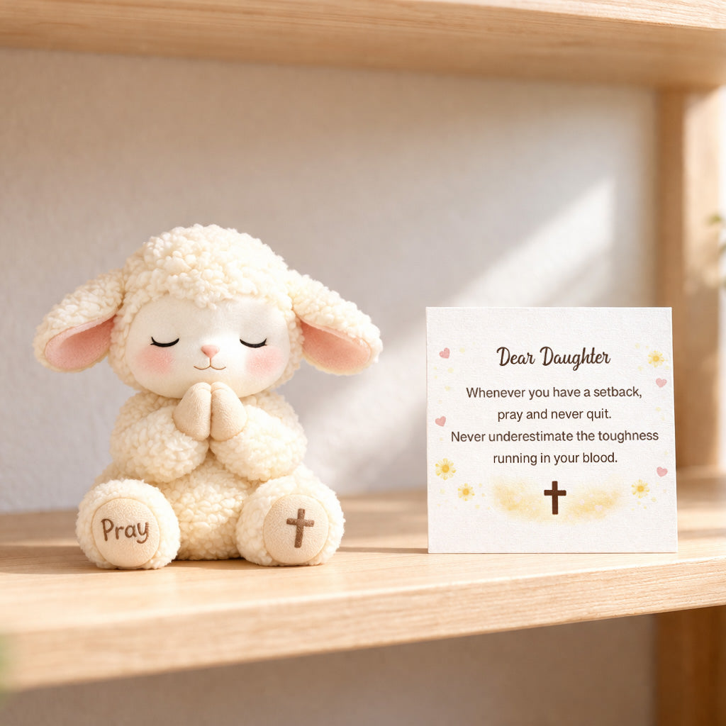 Dear Daughter Never Quit Plushie Sheep Toy