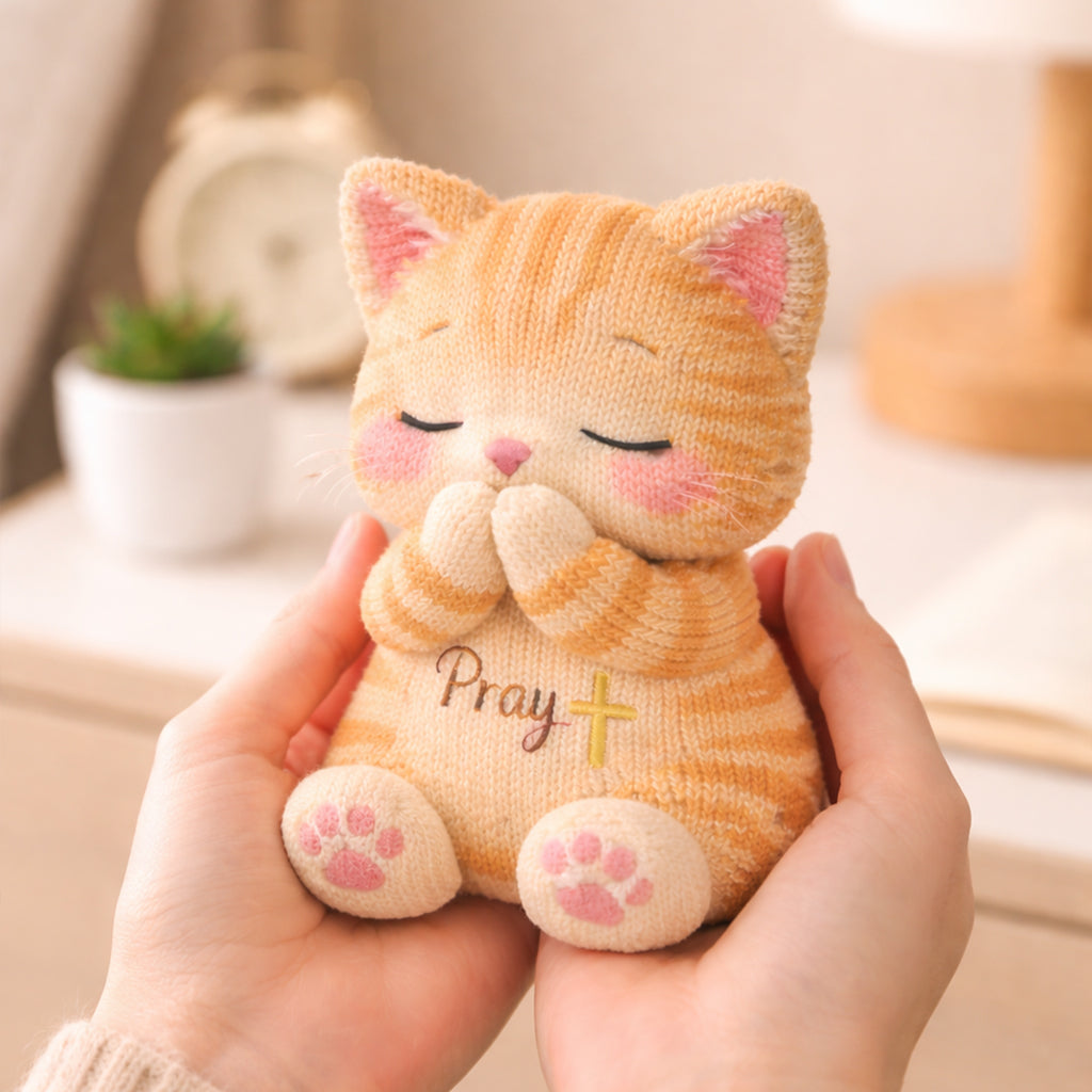 Dear Daughter Never Quit Crochet Orange Cat