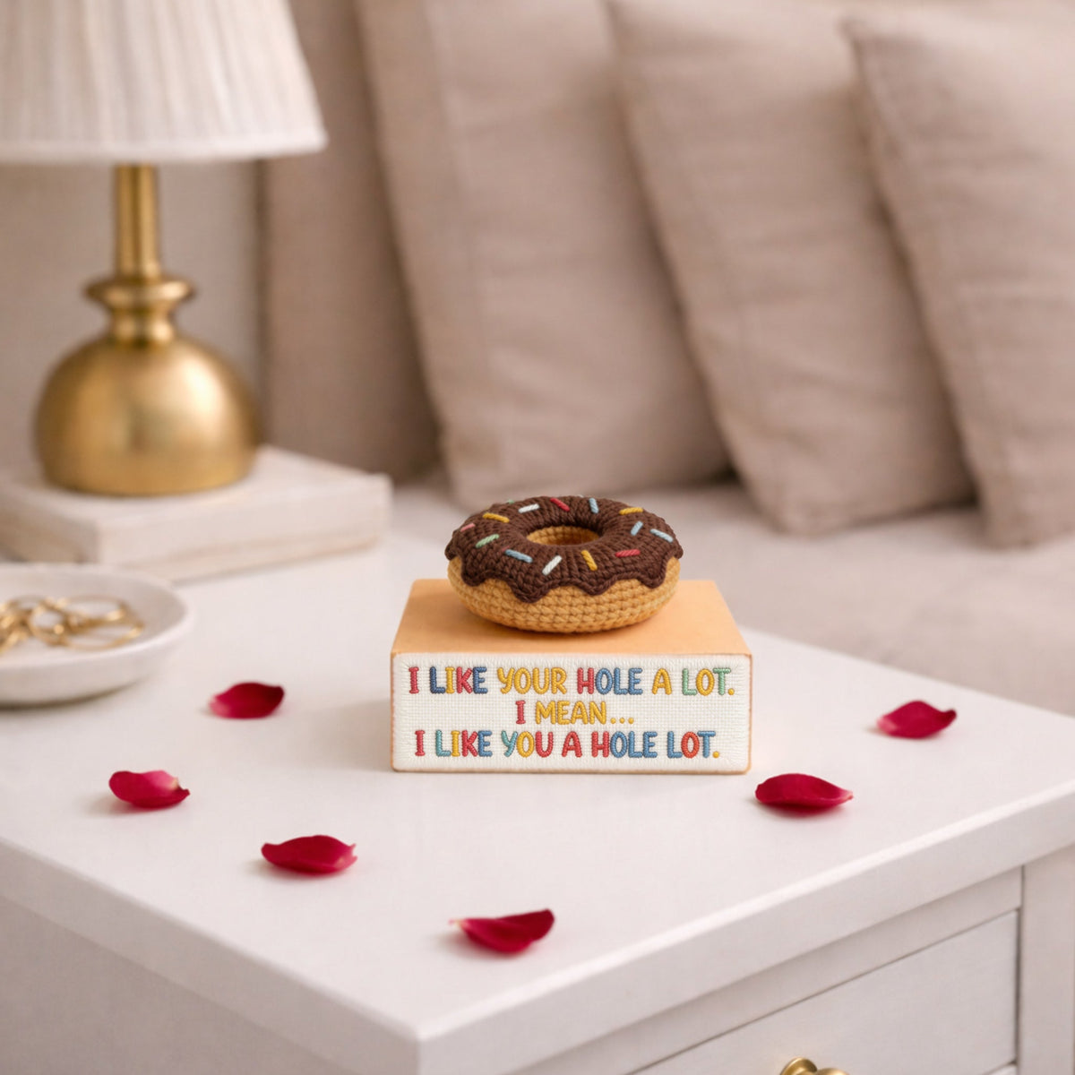 I Like Your HOLE A Lot Choclate Donut Crochet Toy