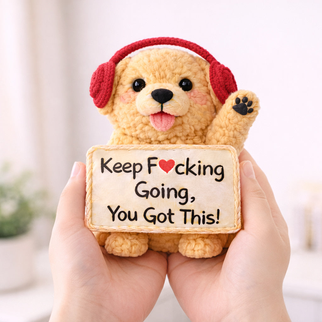 Keep F♥︎cking Going Emotional Support Golden Retriever Plush