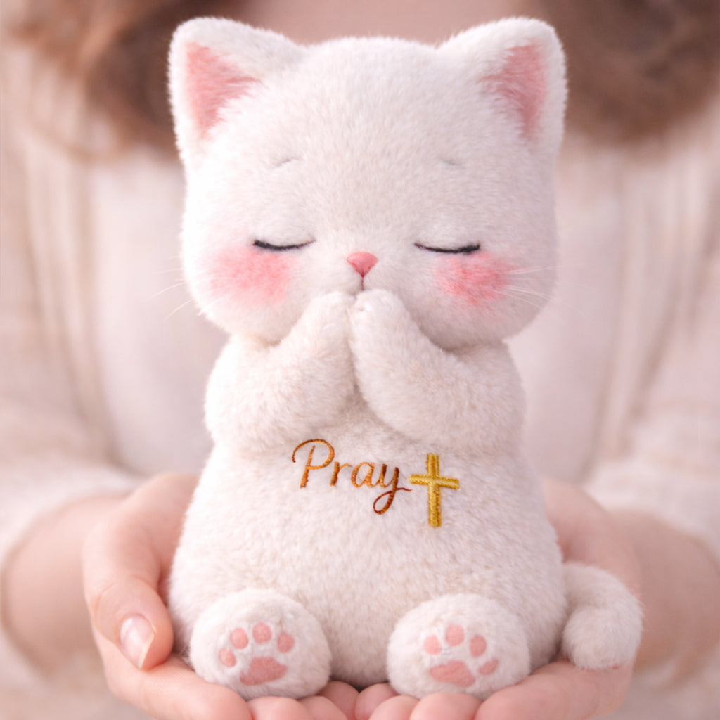 Dear Daughter Never Quit White Kitten Plush