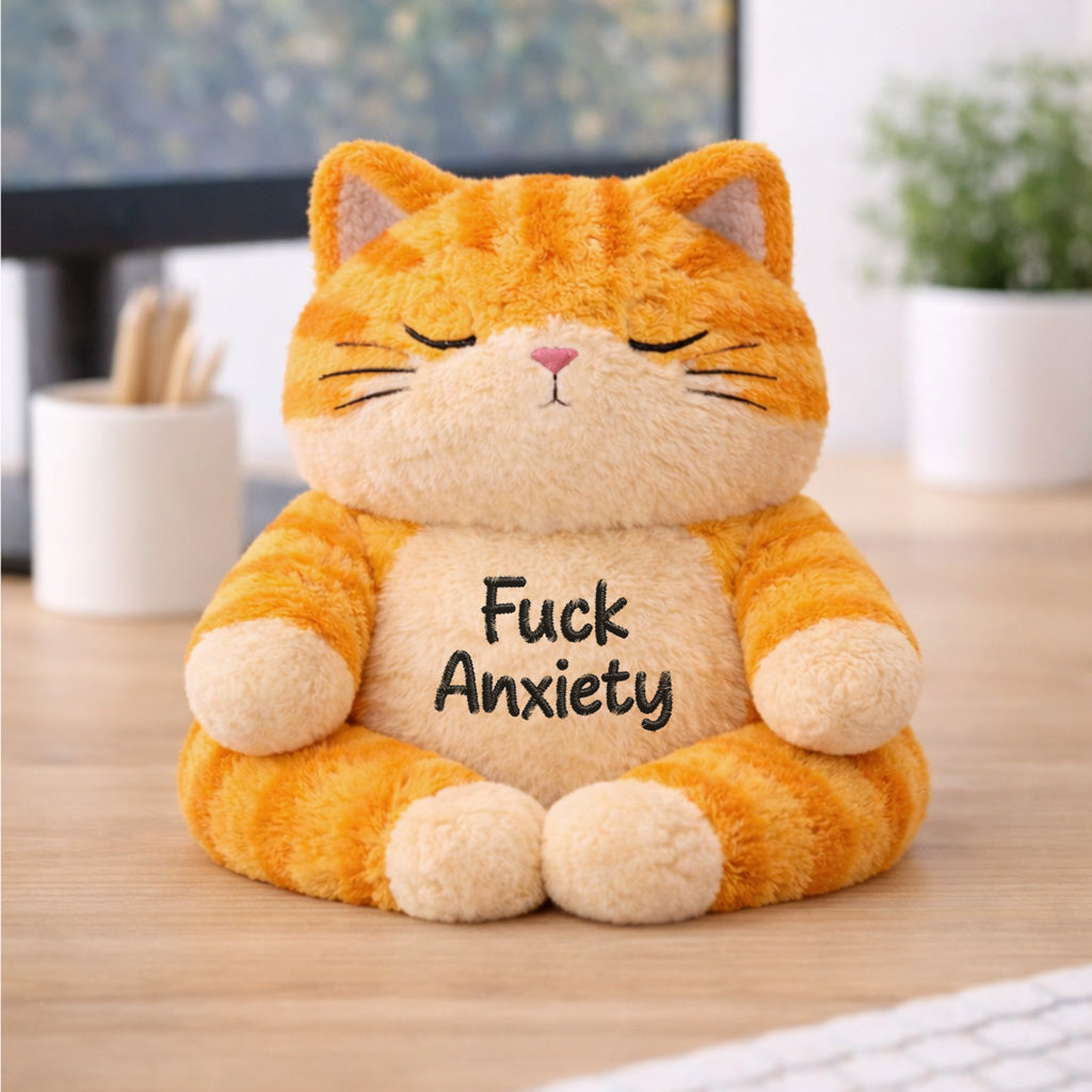 F♥︎ck Anxiety Namaste Cat Plush