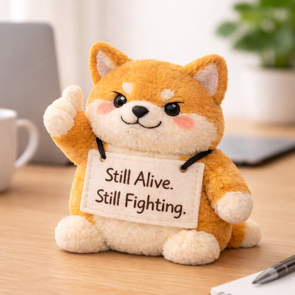 Still Alive Still Fighting Emotional Support Shiba Inu Plush