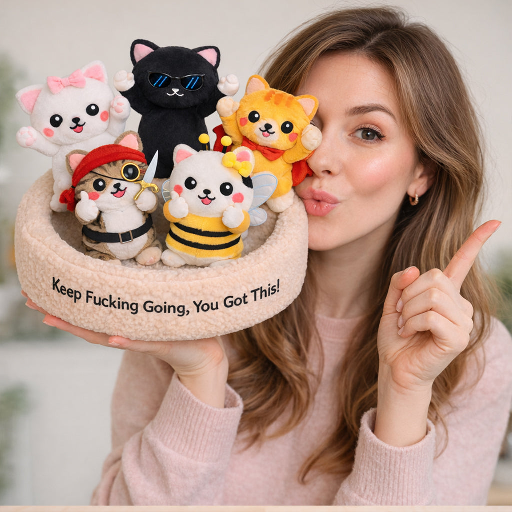 You Got This Emotional Support Cat Plush Set