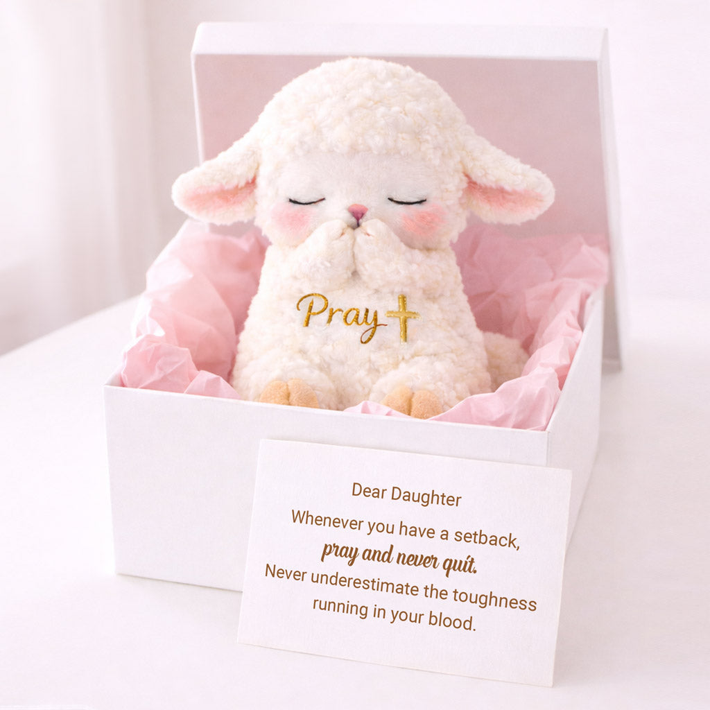 Dear Daughter Never Quit White Sheep Plush