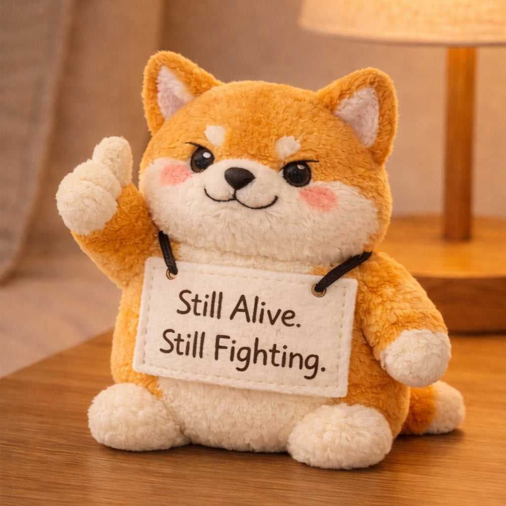 Still Alive Still Fighting Emotional Support Shiba Inu Plush