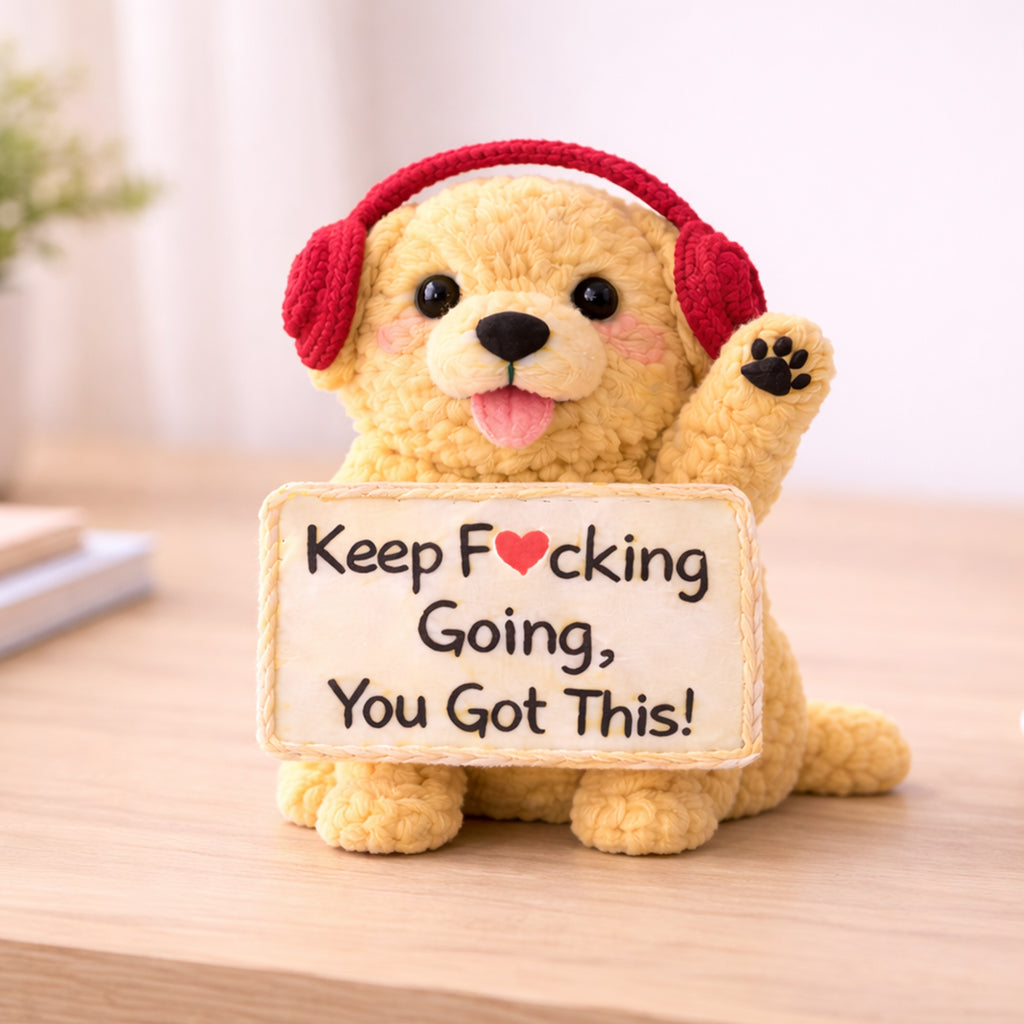 Keep F♥︎cking Going Emotional Support Golden Retriever Plush