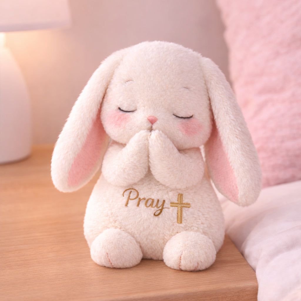 Dear Daughter Never Quit White Bunny Plush