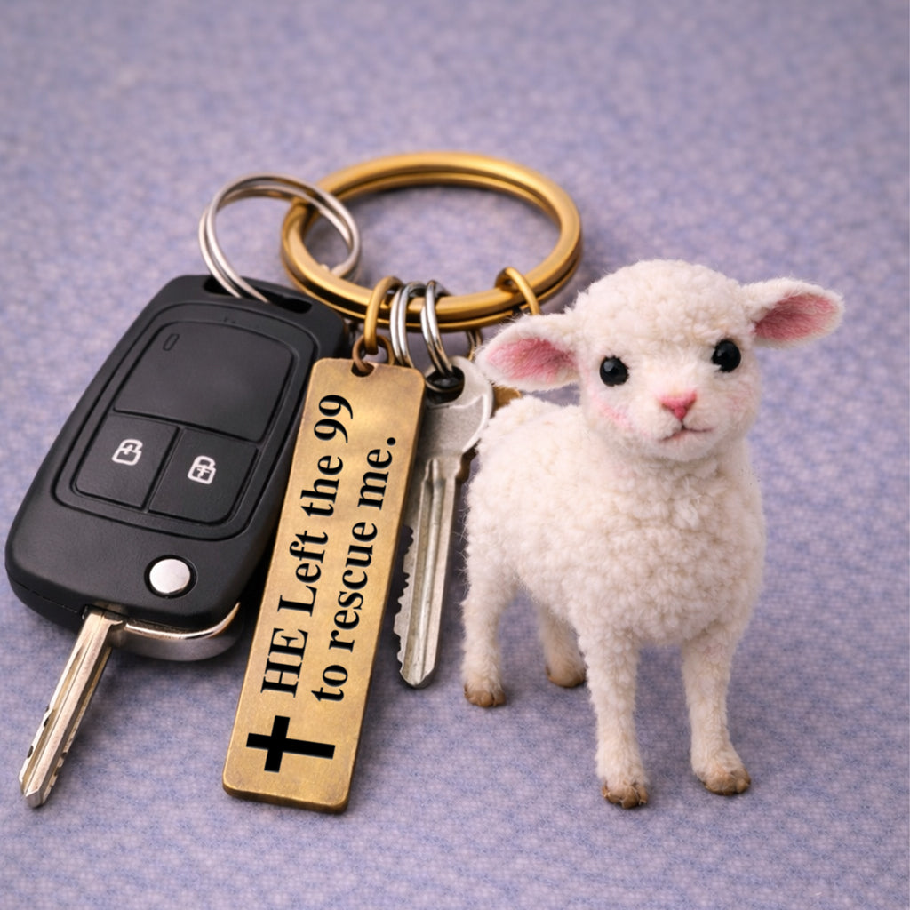 HE Left The 99 to Rescue Me Plush Sheep Keychain