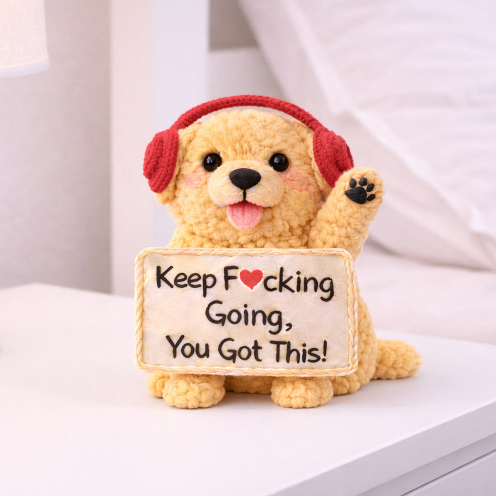 Keep F♥︎cking Going Emotional Support Golden Retriever Plush