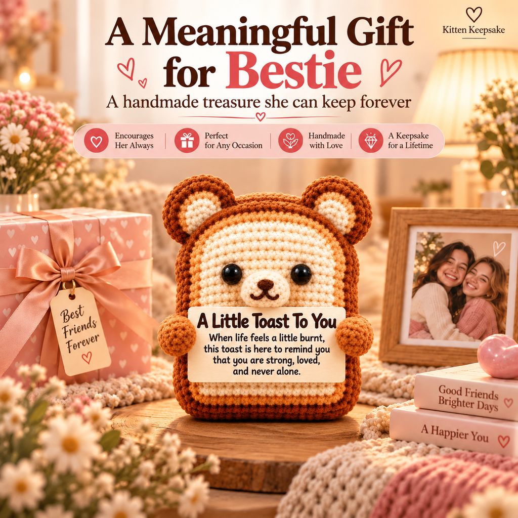 A Little Toast To You Crochet Bear – Handmade Encouragement Gift