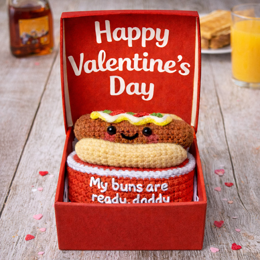 My BUNS Are Ready Daddy Hotdog Crochet Toy