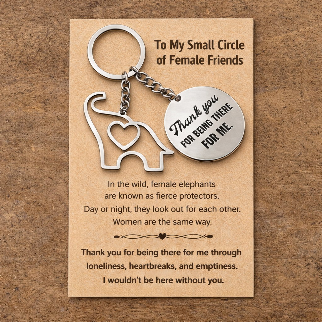 To My Small Circle of Female Friends Elephant Keychain